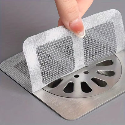 10/20/30Pcs Disposable Shower Drain Hair Catcher Mesh Stickers, Floor Drain Hair Filter, Disposable Hair Catchers for Shower