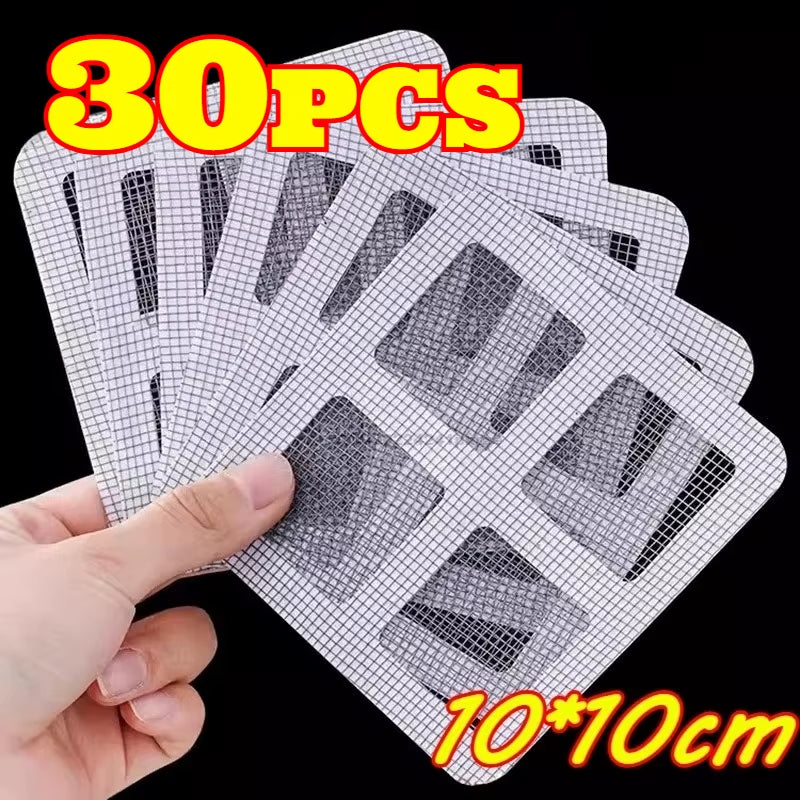 10/20/30Pcs Disposable Shower Drain Hair Catcher Mesh Stickers, Floor Drain Hair Filter, Disposable Hair Catchers for Shower