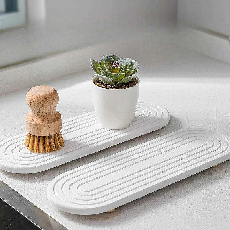 1Pcs Instant Dry Tray Board Soap Storage | Non Slip Diatom Mud Sink Tray Molds Resistant